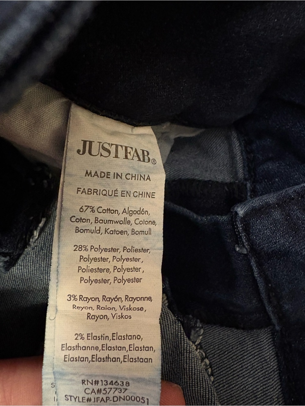 JustFab Dark Indigo High-Rise Skinny Jeans - Picture 7 of 7